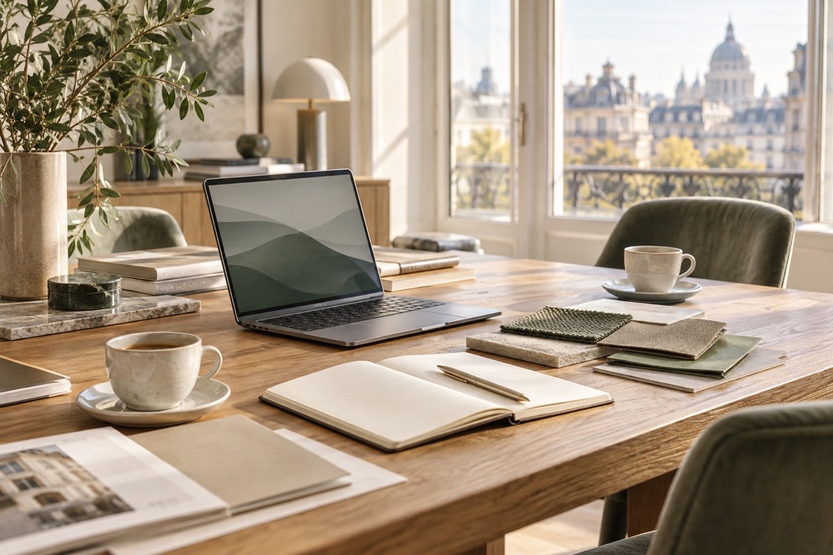 Concept image of a workspace for business consulting